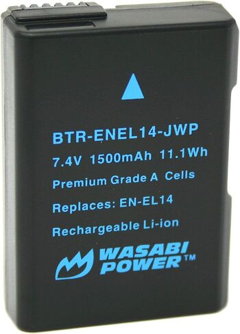 Wasabi Power Battery for Nikon EN-EL14, EN-EL14a and Nikon Coolpix P7000, P7100, P7700, P7800, D3100, D3200, D3300, D5100, D5200, D5300, Df in Kuwait