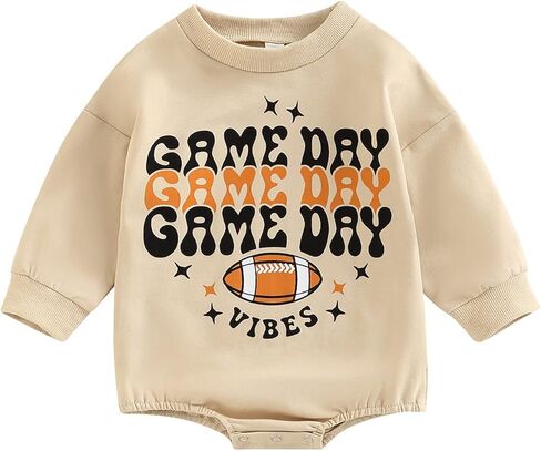 FYBITBO Baby Football Outfit Girl Boy Sundays We Watch Football with Daddys Mommy Onesie Fall Winter Baby Clothes in Kuwait