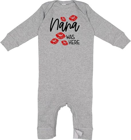 inktastic Nana Was Here Red Kisses Baby Romper Coveralls in Kuwait