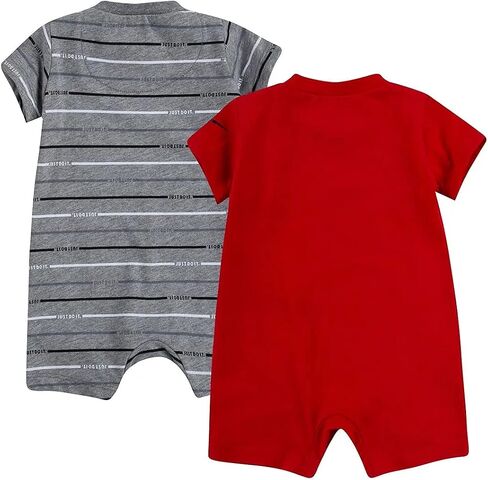 Nike Baby Boy Just Do It Romper 2 Piece Set (Carbon Heather(56H942-GEH)/Red, 3 Months, 3_Months) in Kuwait
