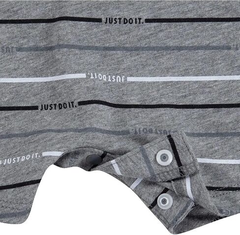Nike Baby Boy Just Do It Romper 2 Piece Set (Carbon Heather(56H942-GEH)/Red, 3 Months, 3_Months) in Kuwait
