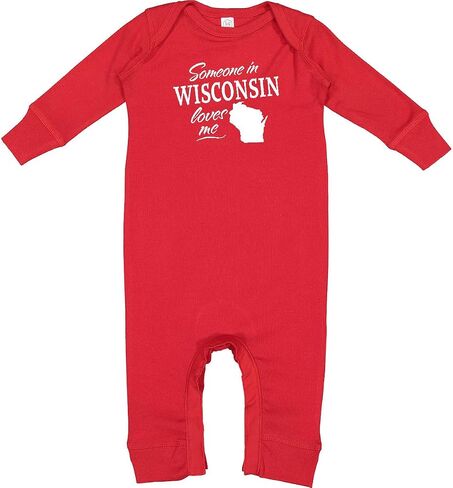 inktastic Someone in Wisconsin Loves Me Baby Romper Coveralls in Kuwait