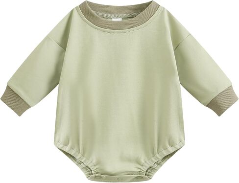 Bafeicao Baby Boy Girl Bubble Romper Sweatshirt Romper Outfit Clothes | Color Block,Long Sleeve,Stretchy,Spring,Fall in Kuwait