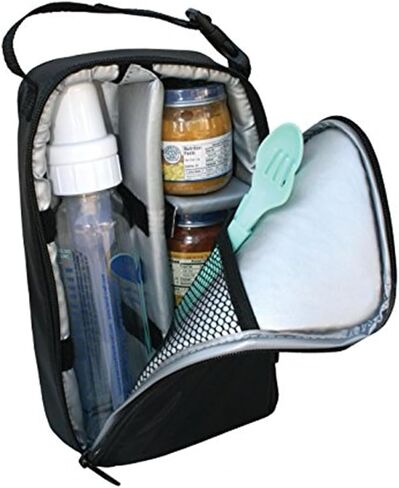J.L. Childress Pack 'N Protect for Baby Bottles - Insulated Breast Milk Cooler Travel Bag for Moms, Portable Storage for Glass Baby Bottles & Food Containers, For Daycare or On the Go - Black in Kuwait