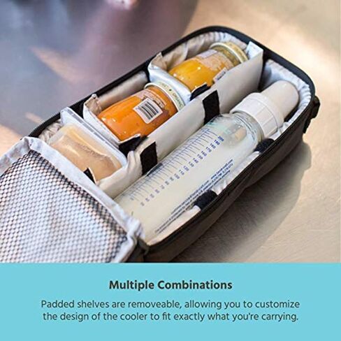J.L. Childress Pack 'N Protect for Baby Bottles - Insulated Breast Milk Cooler Travel Bag for Moms, Portable Storage for Glass Baby Bottles & Food Containers, For Daycare or On the Go - Black in Kuwait