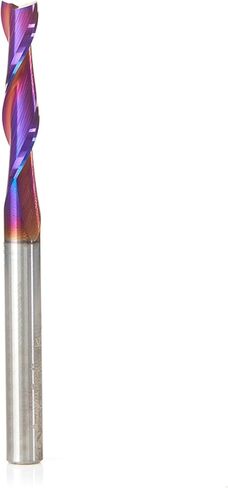 Amana Tool Spektra Extreme Tool Life Coated Solid Carbide Spiral Plunge Router Bit, 46316-K, 1/4 Dia x 1-1/8 CH x 1/4 Shank 3 Inch Long Up-Cut in Kuwait
