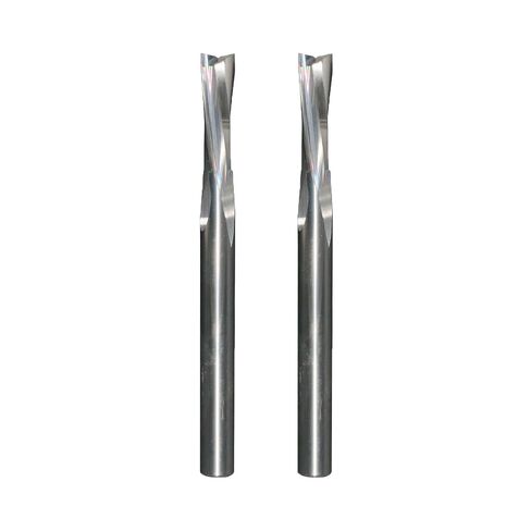 Ruhi DL220 2 Flutes Low Helix Spiral Router Bit Down Cut 2 Pieces CNC end Mill for Wood Carving Engraving 1/4" x 13/16"x 3" Shank 1/4" in Kuwait