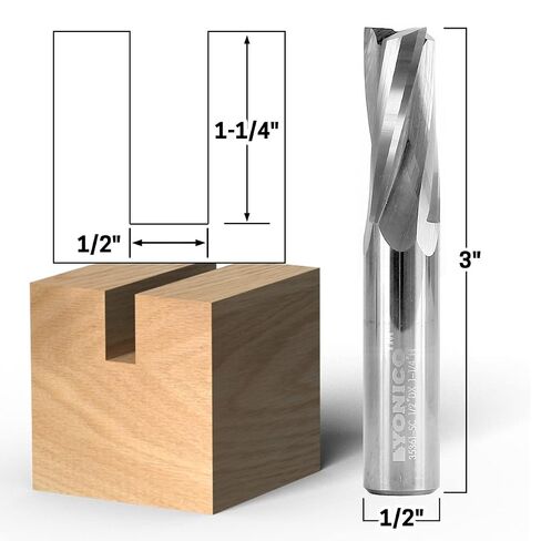 YONICO Upcut Router Bits Spiral 3 Flute Solid Carbide CNC End Mill 1/2-Inch Dia. 1/2-Inch Shank 35361-SC in Kuwait