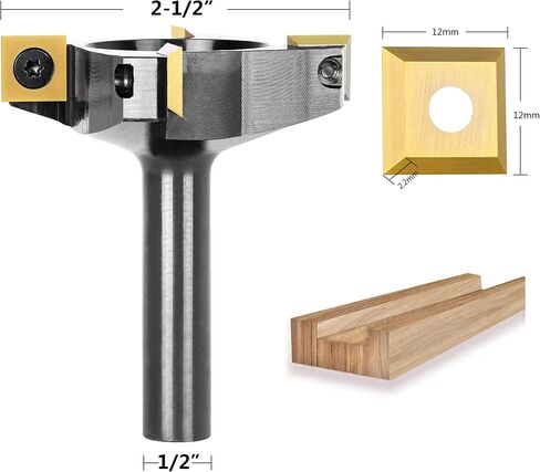 SpeTool Linear Rail Router Sled Slide Connector with Dust Collection and SpeTool CNC Spoilboard Surfacing Router Bit 1/2" Shank 2-1/2" Cutting Diameter in Kuwait