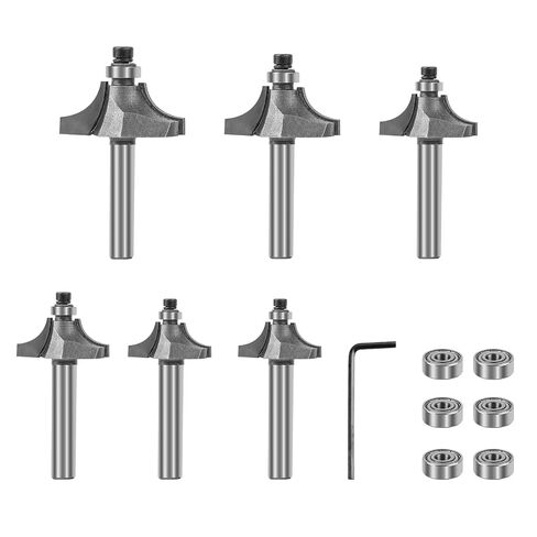 Roundover Router Bit Set, 1/4" Shank, 6pcs | 1/2", 3/8", 5/16", 1/4", 3/16", 1/8" Radius, Corner Rounding, Edge Forming, Roundover Edging in Saudi Arabia