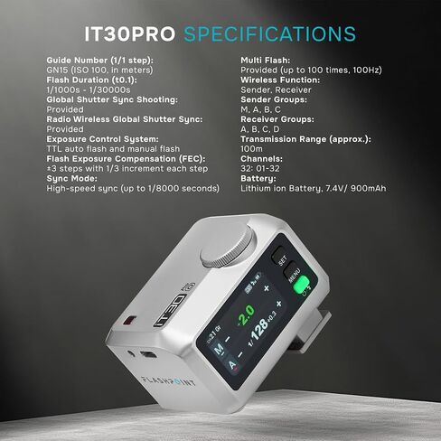 Flashpoint iT30Pro R2 TTL Portable iFlash for Olympus/Panasonic (Silver), Godox O in Kuwait