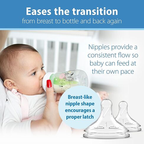 Dr. Brown's Anti-Colic Options+ Wide-Neck Baby Bottle Designer Edition Bottles, Woodland Decos, 5 oz/150 mL, Level 1 Nipple, 0m+, 2-Pack in Kuwait