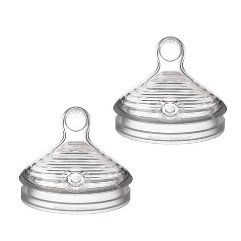 NUK Simply Natural Baby Bottle Nipples - Medium Flow Silicone Extra Soft Anti-Colic Air System BPA-Free Pack of 2 in Kuwait