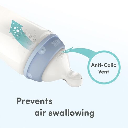 NUK Simply Natural Baby Bottle Nipples - Medium Flow Silicone Extra Soft Anti-Colic Air System BPA-Free Pack of 2 in Kuwait