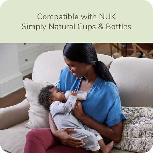 NUK Simply Natural Baby Bottle Nipples - Medium Flow Silicone Extra Soft Anti-Colic Air System BPA-Free Pack of 2 in Kuwait