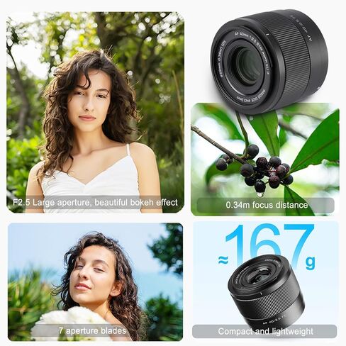 VILTROX 40mm F2.5 f/2.5 FE-Mount Full Frame for Sony, Auto Focus STM Lightweight Prime Lens for Sony E-Mount Cameras A7C A7SIII A7lll A7RIII A7IV A7RIV A9 A1 FX3 A7RV ZVE1 A7CR A7CII A93 A6700 A6600 in Kuwait
