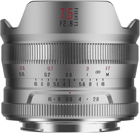 Brightin Star 7.5mm F2.8 IV Fisheye Lens for Micro 4/3 Mount Mirrorless Cameras, Manual Focus Prime APS-C Lens Fit for G7, GX85, GX9, G95, GH5, GH6, G100, G9 in Kuwait