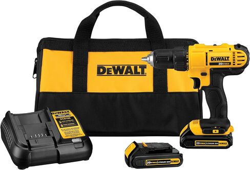DEWALT 20V Max Cordless Drill/Driver Kit, Compact (DCD771C2) and 13-Piece Black Oxide Drill Bit Set with Pilot Point in Kuwait