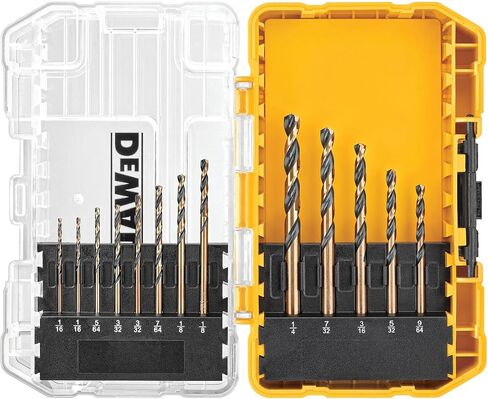 DEWALT 20V Max Cordless Drill/Driver Kit, Compact (DCD771C2) and 13-Piece Black Oxide Drill Bit Set with Pilot Point in Kuwait
