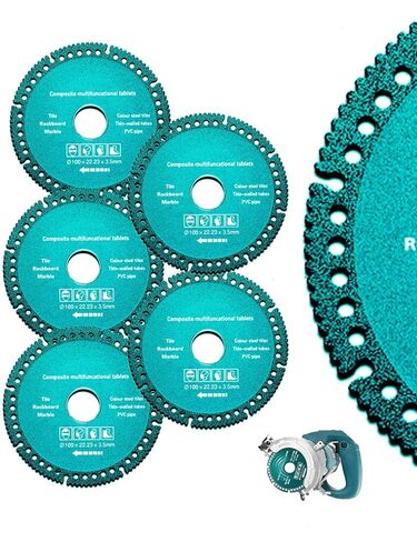 5pack 4 Inch Indestructible Disc for Grinder, Cutting Discs for Angle Grinder, for Metal Smooth Cutting, Ceramic Tile Chamfering Grinding and Multifunctional Cutting Saw Blade for Various Materials in Kuwait