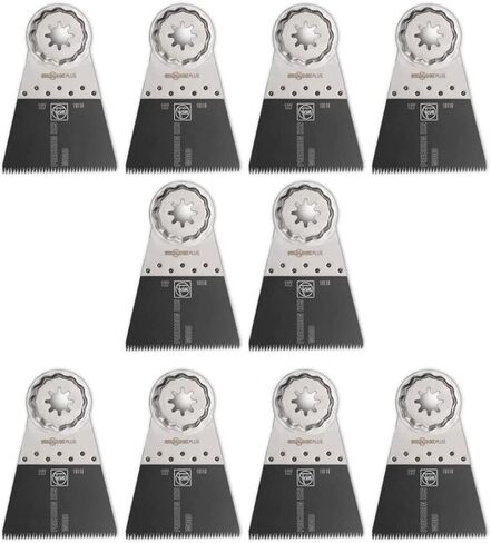 Fein Starlock Plus E-Cut Precision Saw Blade, 2-1/2" Width, 2" Length | Clean Cutting for Wood, Drywall & Soft Plastics, Double-Row Japanese Teeth, Extra-Wide, 10-Pack, 63502127290 in Kuwait