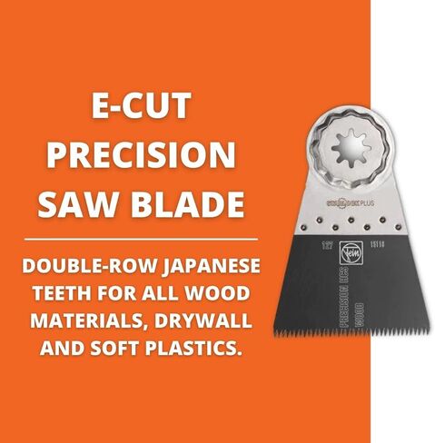 Fein Starlock Plus E-Cut Precision Saw Blade, 2-1/2" Width, 2" Length | Clean Cutting for Wood, Drywall & Soft Plastics, Double-Row Japanese Teeth, Extra-Wide, 10-Pack, 63502127290 in Kuwait