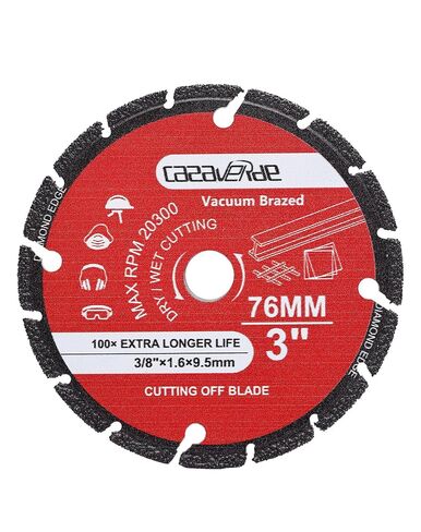 Casaverde 4.5" Diamond Cutting Wheel with 3/8" Arbor | for Angle Grinder,for Metal,Rebar,Angle Iron,Stainless Steel,PVC,Porcelain,Tile,Granite,Marble Smooth Cutting in Kuwait