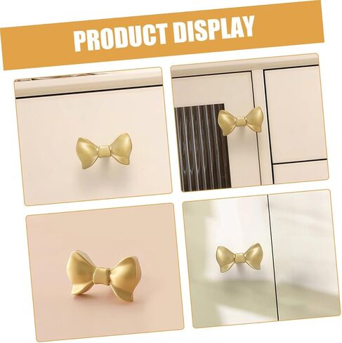 Gold Bow Drawer Pulls Elegant Bow-Shaped Knobs for Dresser and Cabinet Decorative Hardware for Vintage Furniture Complete for Stylish Home Decor in Kuwait