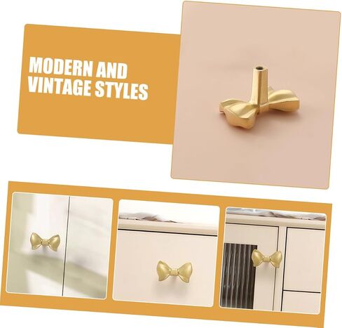 Gold Bow Drawer Pulls Elegant Bow-Shaped Knobs for Dresser and Cabinet Decorative Hardware for Vintage Furniture Complete for Stylish Home Decor in Kuwait