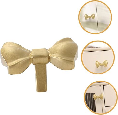Gold Bow Drawer Pulls Elegant Bow-Shaped Knobs for Dresser and Cabinet Decorative Hardware for Vintage Furniture Complete for Stylish Home Decor in Kuwait