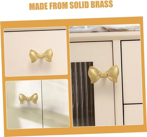 Gold Bow Drawer Pulls Elegant Bow-Shaped Knobs for Dresser and Cabinet Decorative Hardware for Vintage Furniture Complete for Stylish Home Decor in Kuwait