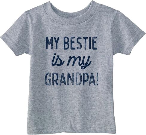 Toddler Funny T Shirts My Bestie is My Grandpa Sarcastic Graphic Novelty Tee for Kids in Kuwait