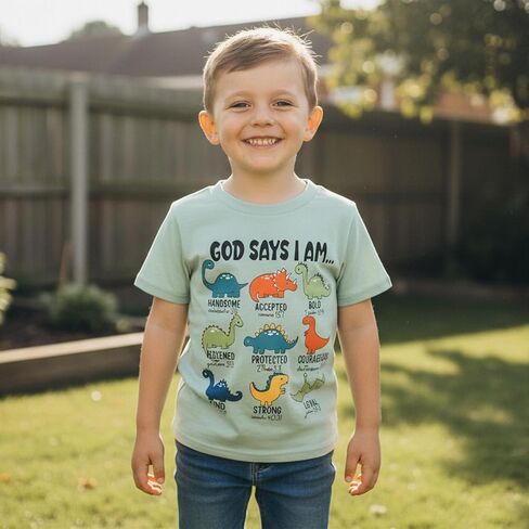 Toddler Little Boy Summer Dinosaur Clothes Funny Letter T Shirt Tops 1-5T | Little Boy Summer Dinosaur T Shirt Toddler Boy Funny Summer Short Sleeve Graphic Tee Tops 1T 2T 3T 4T 5T in Kuwait