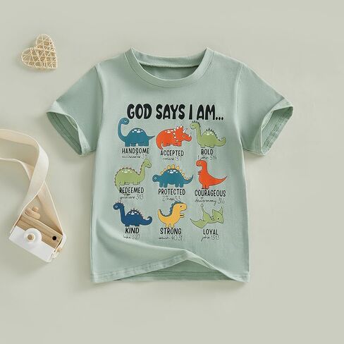 Toddler Little Boy Summer Dinosaur Clothes Funny Letter T Shirt Tops 1-5T | Little Boy Summer Dinosaur T Shirt Toddler Boy Funny Summer Short Sleeve Graphic Tee Tops 1T 2T 3T 4T 5T in Kuwait