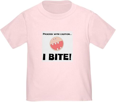 CafePress Caution, I Bite! Toddler Tee Cute Toddler Graphic Tee, 100% Cotton in Kuwait