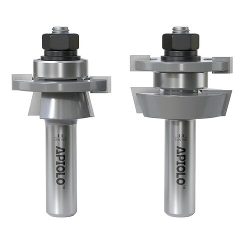 Professional 2PCS Shaker Style Rail and Stile Router Bits Set 1/2 Inch Shank, 3/8 Inch Cutting Depth, Up to 7/8 Inch Stock, Perfect Door Frame Shaper Cutters Raise Panel Making Router Bit Set in Saudi Arabia