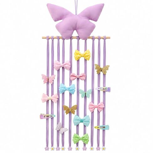 Long Bow Holder for Girls Baby Pink Bow Hair Bows Clip Organizer 31.5 Inch Baby Hair Accessories Storage Display Hanging Decor for Girls Nursery Room Bedroom Living Room in Kuwait