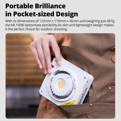 Godox ML100Bi 120W Godox Light Kit Bi-Color LED Video Light | 2800K-6500K, with 60cm Softbox, APP Control, 11 FX Effects, for YouTube Filming, Live Streaming in Kuwait