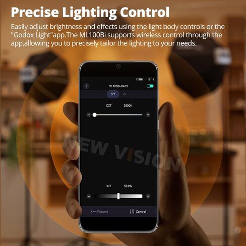 Godox ML100Bi 120W Godox Light Kit Bi-Color LED Video Light | 2800K-6500K, with 60cm Softbox, APP Control, 11 FX Effects, for YouTube Filming, Live Streaming in Kuwait