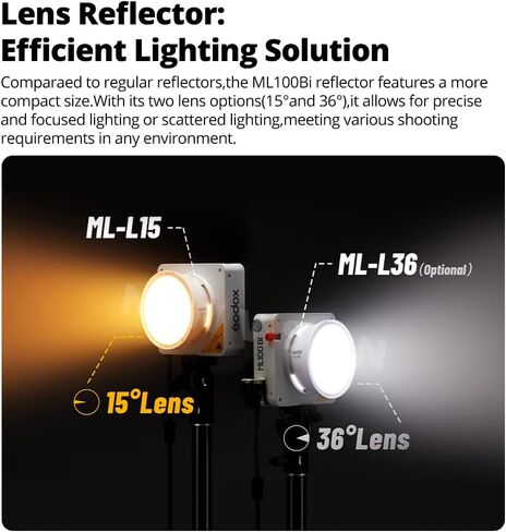 Godox ML100Bi 120W Godox Light Kit Bi-Color LED Video Light | 2800K-6500K, with 60cm Softbox, APP Control, 11 FX Effects, for YouTube Filming, Live Streaming in Kuwait