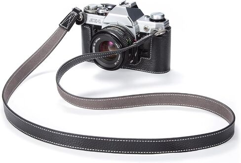 Genuine Vintage Handmade Leather Half Case for Canon AE-1 ae1 AE-1P Retro Protective Cover with Shoulder Strap (Green) in Kuwait