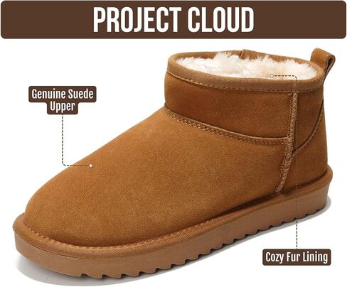 Project Cloud 100% Genuine Leather Comfortable Womens Ankle Boots (Hippy) | Water Resistant Memory Foam Insole Winter Shoes - Trendy Footwear Outdoor Fall Shoes for Women - Winter Boots for Women in Kuwait