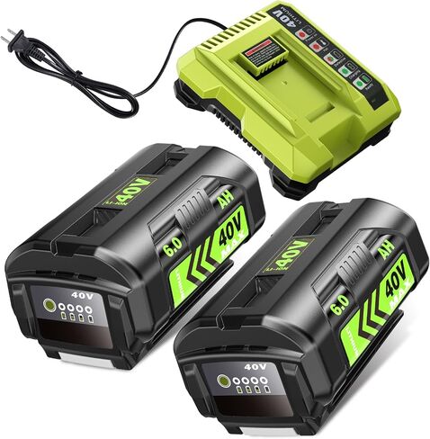 6.0Ah Battery Replace for Ryobi 40V Battery Compatible with Ryobi 40 Volt OP4026A OP4015 OP4040 OP40201 OP4050A OP40261 OP4030 OP4060 Power Tools (Black) in Kuwait