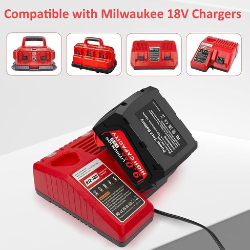 18V 9.0Ah Replace Battery for All Milwaukee MK18 MK18B Battery 48-11-1850 48-11-1840 48-11-1852 48-11-1815 Cordless Power Tools, 2Packs in Kuwait