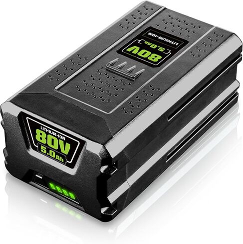 FERRYBOAT Upgraded 5000mAh 80V GBA80200 Replacement for Greenworks 80V Battery GBA80250 GBA80500 GBA80400 Compatible with Greenworks 80V Max Series with LED Power Indicator in Kuwait