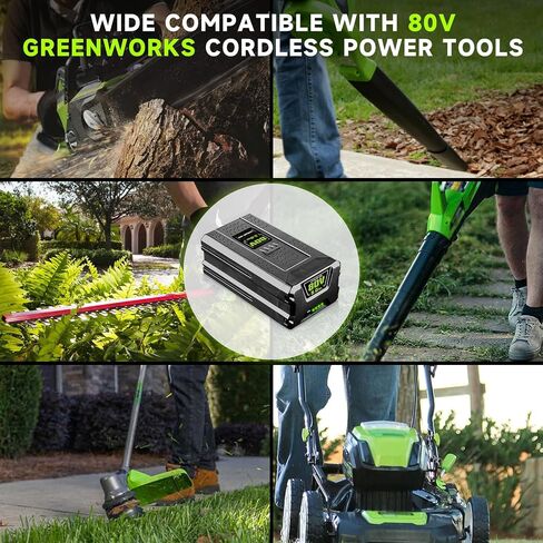FERRYBOAT Upgraded 5000mAh 80V GBA80200 Replacement for Greenworks 80V Battery GBA80250 GBA80500 GBA80400 Compatible with Greenworks 80V Max Series with LED Power Indicator in Kuwait