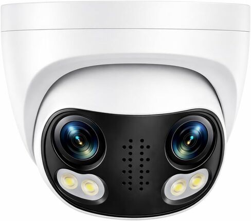 Panoramic 8MP 4K Dual Lens PoE IP Security Outdoor Camera 180 Degree Wide Angle, 24/7 Full Color Night Vision, Metal Casing, H265, IP66, NVR or Windows PC Required, PoE IP Camera, NDAA Compliant in Saudi Arabia