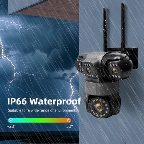 Triple-Lens Solar Camera Wireless Outdoor PIR Human Detect and Auto Track | Triple Lenses Linkage+PTZ 360º Coverage, 7.5W Solar Panel+8000mAh Built-in Battery, No Monthly Subcription Fee Local Storage in Saudi Arabia