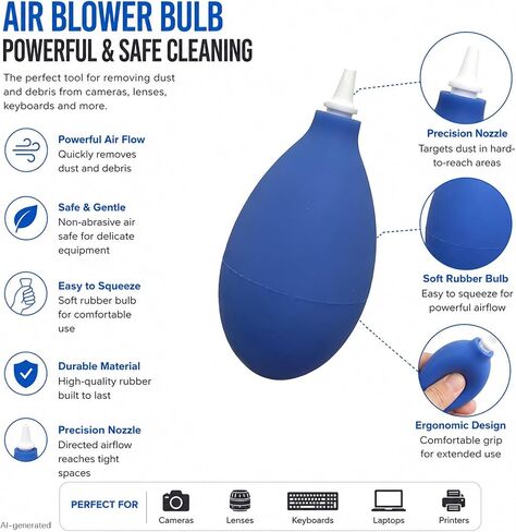 Squeeze Air Blower， Air Blower Dust Blaster for Watch, Keyboard, Cameras Lens Cleaning in Kuwait