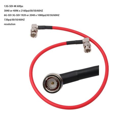 12G 3G HD SDI Raw 4K 60fps Video Cable Right Angle BNC Canare LV-61S 75 ohm Coaxial Shielded for Sony FS7 FX9 FX6 Alexa DSMC2 Camera Blackmagic SmallHD Atomos Monitor (3M, Red) in Kuwait